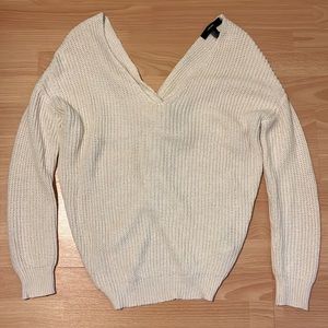 Cream Low Back Sweater, Size Small